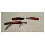 Two Razor Blade Knives & 1 Pocket Multi Tool Knife