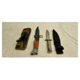 Two 5' Belt Knives with Sheaths