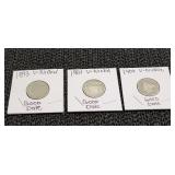 3) V - Nickels  1893, 1901, 1904  'Good Dates'