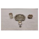 Silver-Plated Ashtray, Lighters & Vase