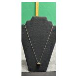Double Sided Turquoise & Black Heart Necklace