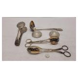Silver Plated Tongs, Salts & More