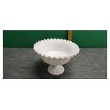 Milk Glass Pedestal Dish