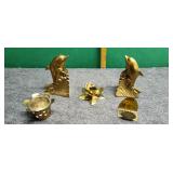 Dolphin Brass Book Ends & Other Items