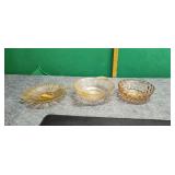 3) Pieces of Depression Glass