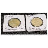2) 2000 D Sacaguawea Dollar Coins