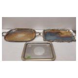 3) Vintage Serving Trays / Platters