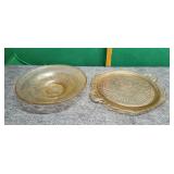 2) Large Depression Glass Platters