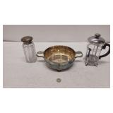 Sheffiel Pot, French Press & Vanity Jar