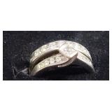 Size 6 1/2  Wedding Ring Set 14k Gold w/Diamonds