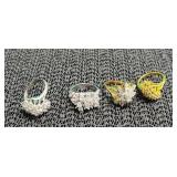 4) Fashion RIngs - Sizes 7, 7.5, 2 - 8