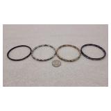 4) Vintage Cloisonne Bangle Bracelets