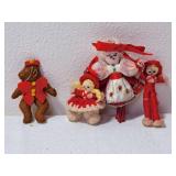 Vtg Handmade Yarn Ornaments & More