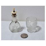 Lachrymatory Bottle & Nursery Rhyme Glass
