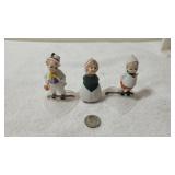 3' German Bisque Porceilan 'Nodder' Dolls