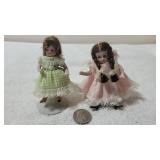 Victorian Style Dollhouse Miniature Bisque Dolls