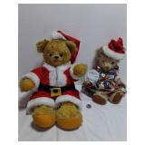 Vtg Mohair Christmas Teddy Bears