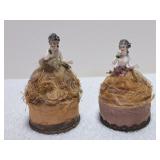 Vtg Porcelain Lady Pin Cushions