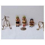 German Bisque Dolls in Crocheted Clothes