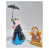 Japanese Mary Poppins & Cogsworth Figurine