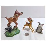 Disney's Bambi Ceramic Figurines and 2 Toys