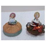 Antique German Porcelain Half Doll Pin Cushions