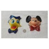 5' VTG Mickey Mouse & Donald Duck Plastic Faces