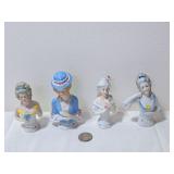 Bisque Porcelain Half Dolls