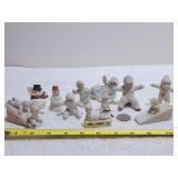 German Snow Baby Bisque Porcelain Figurines