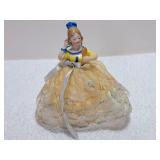 Antique German Porcelain Half Doll Pin Cushion