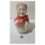 Vintage Scandinavian-Style Lady Bust Figure