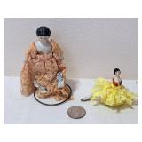 German Porcelain Half Doll Pincushion & Other