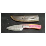 4' Damascus Knife with Sheath