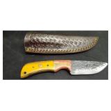 3' Damascus Knife with Sheath
