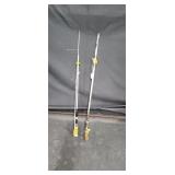 2) White Sportfisher Spincast Rods