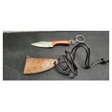 2' Damascus Keyring Knife with Sheath