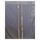 Vtg Trolling Rod & Yellow Glass Trolling Rod