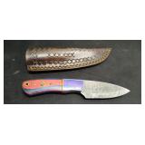 3 1/2' Damascus Knife with Sheath