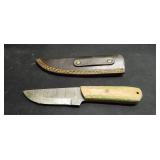 4' Damascus Knife with Sheath