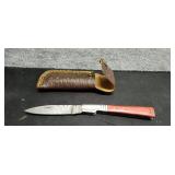 4 1/2' Damascus Knife with Sheath
