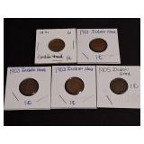 5) Indian Head Pennies Good Dates 1891 - 1905