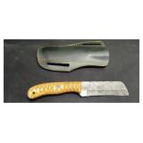 4' Damascus Knife with Sheath