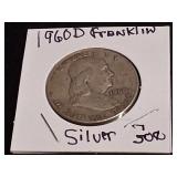 1960 S Franklin Silver Half Dollar