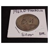 1962 D Franklin Silver Half Dollar