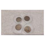 4) Lincoln Pennies - 1945, 1945, 1975, 1980