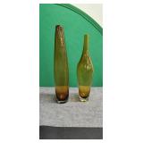 Amber Torpedo Vase, Amber Hand Blown Glass Vases