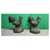 Vintage Metal Rooster Door Stops