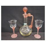 Romanian Crystal Glass Decanter & Glasses