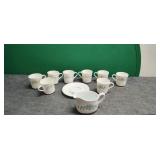 8) Coffee Cups, Small Pitcher by Corningware