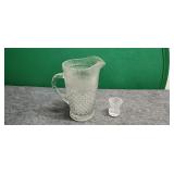 Crystal Pitcher and Toothpick Holder